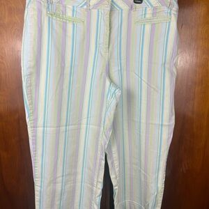 Butterfly logo 98% Cotton women’s striped Capri size 16